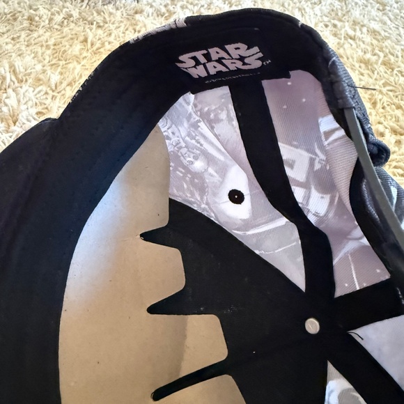 Star Wars Hip Hop Cap Mens Black White Embroidered Logo Adjustable Snapback Hat - Picture 6 of 6